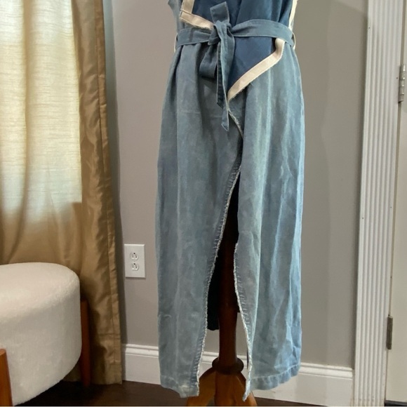 Free People Faye Chambray trendy denim maxi waterfall vest Boho, rodeo, festival - Picture 5 of 13